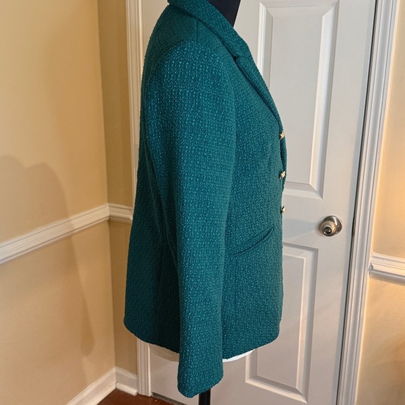 Rachel Zoe Green Double-Breasted Blazer. - Picture 3 of 13